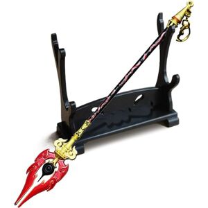 TYAGY Anime sleutelhanger legering wapen sleutelhanger hanger met displayrek (Color : Staff of Homa)