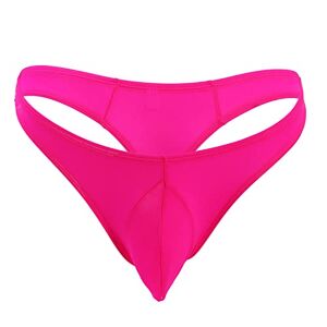 MianYaLi Wet Look Leather Pant Mens Simple Fashion Casual Sexy Mini Thong Underwear Sexy T Pants 10 Memory Foam (Hot Pink, One Size)