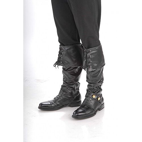 shoperama Herenlaarzen lederlook voor piraten Steampunk krijger Boot Cover, kleur: zwart