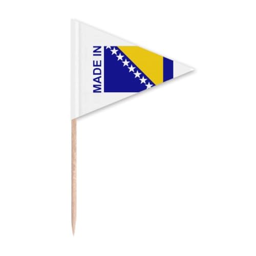 no/no Bosnië Herzegovina Land Tandenstoker Driehoek Cupcake Toppers Vlag