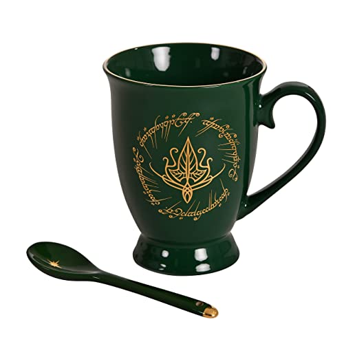 Elbenwald Lord of the Rings verzamelbeker Elben met lepel 270 ml keramiek groen