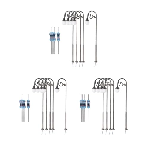 Paowsietiviity 3 set 1/87 HO Schaal Straatverlichting Trein Landschap Micro Landschapsarchitectuur Model stijl 3, Zwart 5 Stuks