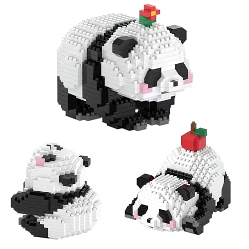 TNSLAND 3-in-1 panda bouwspeelgoed, bouwstenen, speelgoed, bouwstenen, dieren, bouwblokken, figuren, bouwspeelgoed, 720 stuks, bouwsteenbouwspeelgoed voor kinderen vanaf 6 jaar