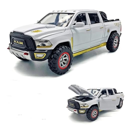 VIOLK 1:32 simulatielegering for Dodge Ram TRX pick-up speelgoedautomodel, geschikt for autocadeaus for kinderen, jongens (Color : White)