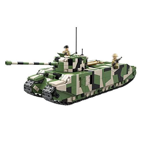 PURES Technologie Tank Bouwstenen, 2288 Klemblokken Technologie Militaire WW2 Britse TOG II Tank Model Kit, Compatibel met Lego-technologie