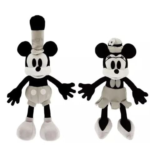 Generic Mickey en Minnie Mouse Steamboat Willie Disney, 100 decennia kleine pluche knuffel set