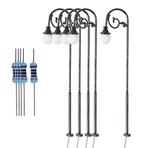 Paowsietiviity 1/87 HO Schaal Straatverlichting Trein Landschap Micro Landschapsarchitectuur Model stijl 3, Zwart 5 Stuks