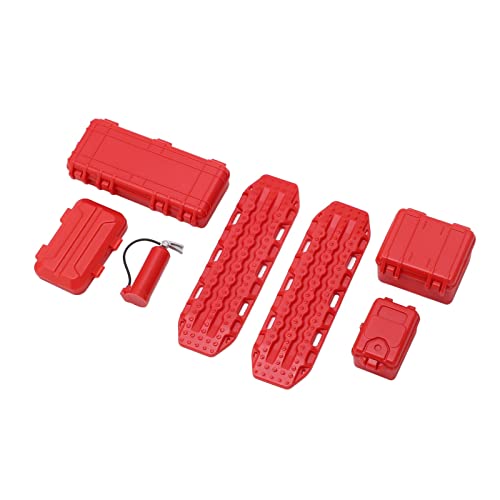 dsheng RC Auto Simulatie Decoratie Set, Levendig Duurzaam Vakmanschap Simulatie Toolbox Muovi voor 1/24 RC Auto's (Rood)