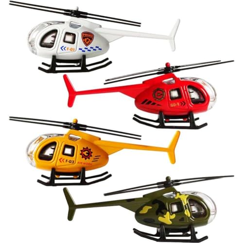 Casiler 4 stuks Helikopter Speelgoedspel Vliegtuigmodel Legering Militaire Decoratie Simulatie Helikopter Voertuigen Vliegtuig