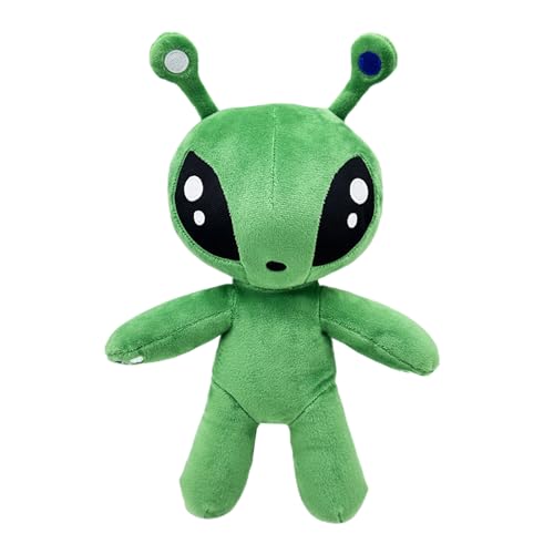 glows 13,3 inch groene buitenaardse pluche, pluche buitenaardse knuffels, pluizige en harige zachte buitenaardse pluche sierkussens, buitenaards pluche figuur, schattige groene buitenaardse pluche pop voor