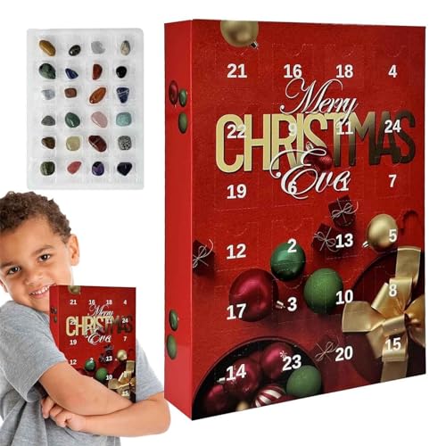 FABTOP Adventskalender met 24 edelstenen, met 24 dagen edelstenen om te verzamelen, prachtige edelstenen (A)