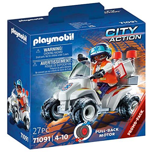 Playmobil City Action 71091 Reddingsdienst Speed Quad met terugtrekmotor, speelgoed voor kinderen vanaf 4 jaar