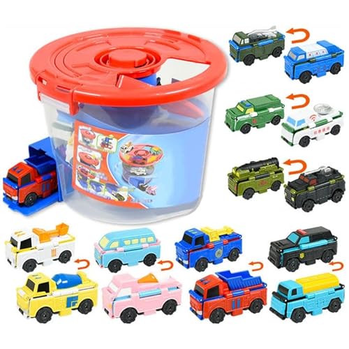 XKrmp Transformable Cars, Transformable Dual-Design Toy Cars, Creative Mini 2-In-1 Flip Car Toy Set, Transformable Toy Cars (9#)