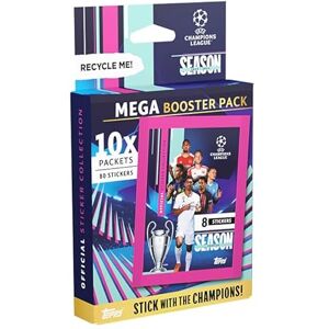 Topps UEFA Champions League Stickers Mega Booster Pack (10 pakjes/80 stickers)