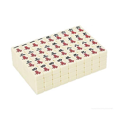 WXTRE Mahjong klassiek spel Chinese Mahjong Mah Jongg Set met 144 Mini Tegels, Huishoudelijke Hand Mahjong voor Travel Family Game Reizen familie vrije tijd ( Size : 42# )