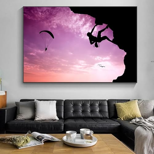 zysnb 1000 Stuk Puzzel Puzzel Parachutespringen Muurschildering Canvas Schilderij Parachutespringen Landschap Poster Afdrukken Geschikt voor Slaapkamer Woonkamer Kunst Puzzel