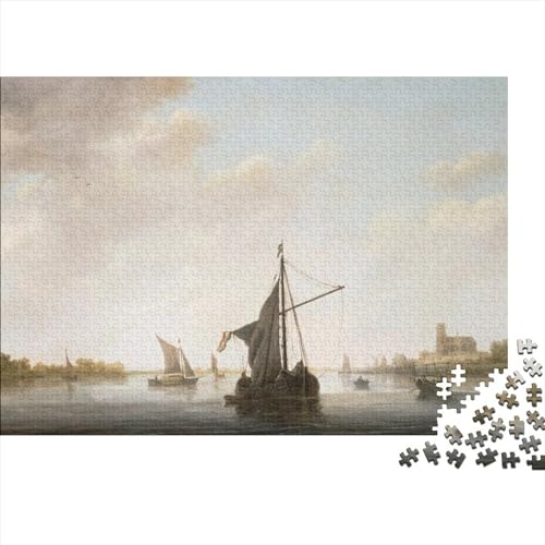 NEDLON Aelbert Cuyp legpuzzels voor volwassenen, 300 stukjes, hersenkraker spel, kunstcollectie, hersenkraker volwassenen, premium kwaliteit, houten puzzel, 300 stuks