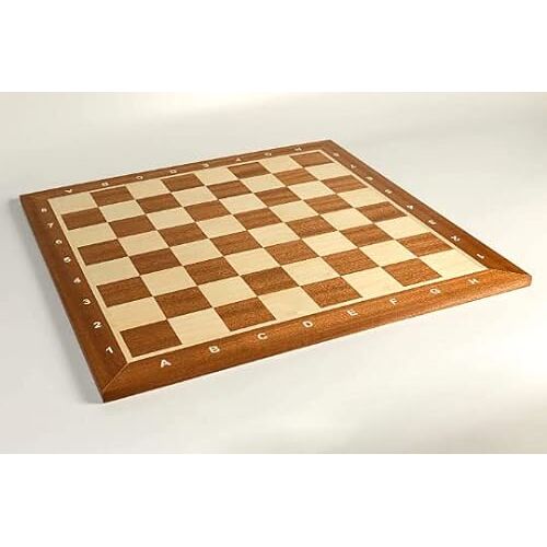 Master of Chess Professioneel Houten Schaakbord      XXL Inarsia Board 54 cm   Klassieke Plataan Mahonie Toernooi Schaakbord NO.6