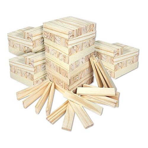 Schramm ® 300 stuks houten bouwstenen voor kinderen houten blokken puzzel bouwsteen houten bouwsteen set 300 pack