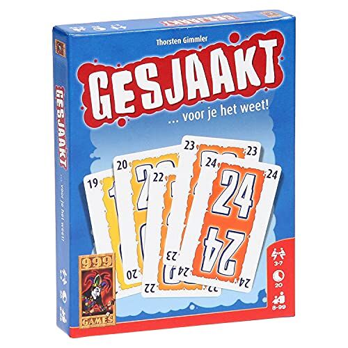 999 Games 999-GES01- Gesjaakt Kaartspel Basisspel vanaf 8 jaar Een van de beste spellen van 2008 Thorsten Gimmler Push your luck, voor 3 tot 7 spelers,Alle kleuren