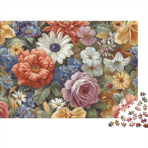 PMVCFRXA Puzzel met helende bloem, 1000 stukjes, geschikt voor volwassenen, helende bloem, puzzel, hout, souvenir, 1000 stuks, 75 x 50 cm