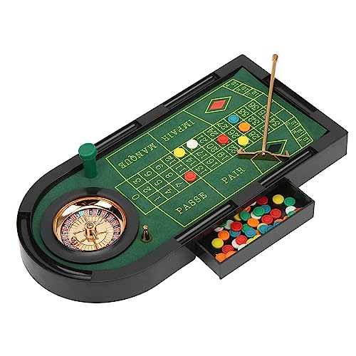 ZEONIK Roulette Plastic Roulette Mini Retro Roulette Wheel Game Set Roulette Groen Desktop Model Ornament Speelgoed Activiteit Draaitafel Multiplayer Speelbaar Draaischijf