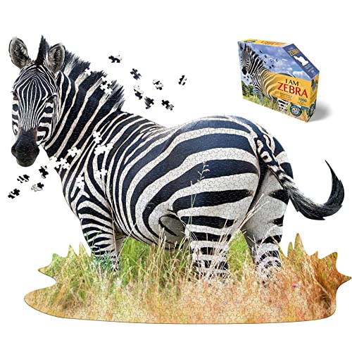 Madd Capp 887003 Shapepuzzle, contourpuzzel, zebra, 1000 stukjes, voor volwassenen en kinderen vanaf 12 jaar