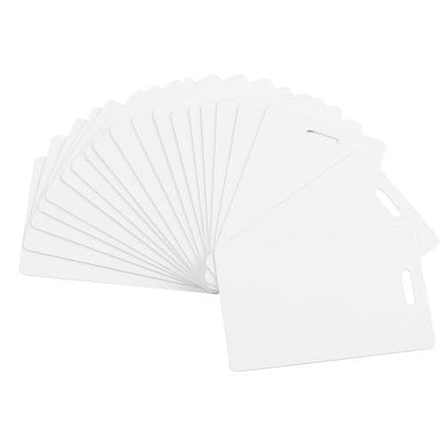 Evzvwruak Verpakking met 50 blanco kaarten van hoogwaardig pvc met perforatie aan de korte zijde verticale perforatie voor lege identiteitskaarten, duurzame CR80 plastic kaarten