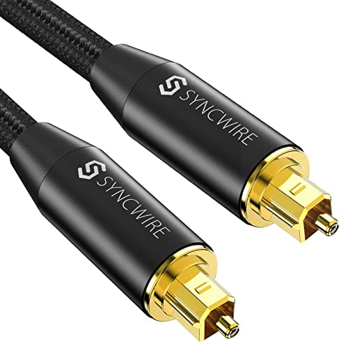 SYNCWIRE Optische audiokabel Toslink-kabel -nylon 24K vergulde aansluitingen digitale optische audio kabel spdif kabel voor HiFi-systeem LG/Samsung/Sony/Philips Soundbar, home cinema, Xbox, PS4 en meer (2m/6.6ft)