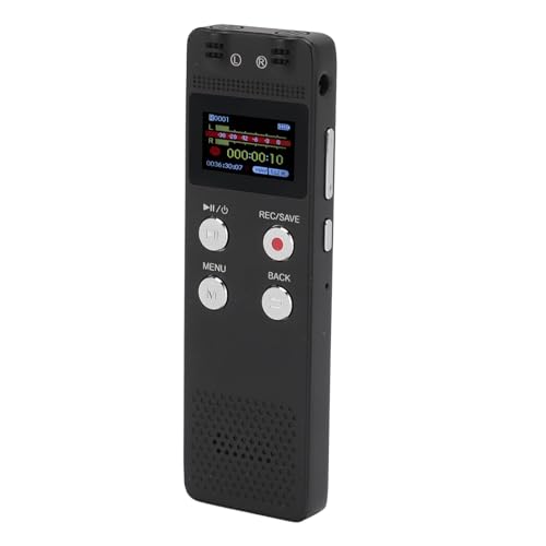 Gugxiom Digitale Voicerecorder, Spraakgestuurde Recorder met Weergave, Audio-opnameapparaat voor Lezingen, Vergaderingen, Dictafoon Geluidsbandrecorder met USB (16GB)