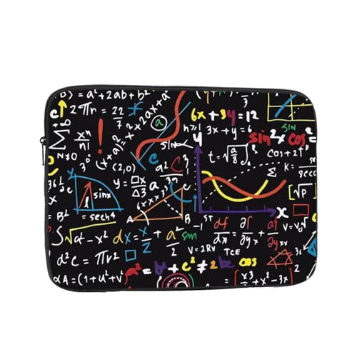 OrcoW Wiskunde En Natuurkunde Print Laptop Sleeve Laptop Tas 10-17 Inch Waterdichte Shockproof Computer Beschermhoes Voor School Kantoor Reizen