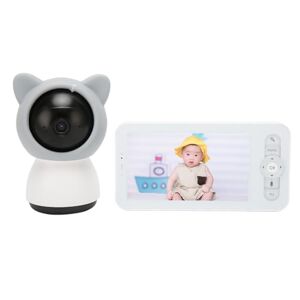 Huairdum Video-Babyfoon, Draadloze Babyfoon, temperatuur- en Vochtigheidssensoren, Tweerichtingsgesprek, 100-240V, ABS, Nachtzicht voor Thuis (EU-stekker)