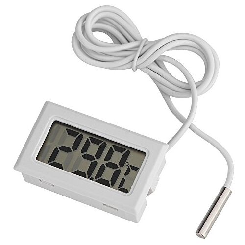 Richer-R LCD digitale thermometer tester,  professionele digitale thermometer koelkast thermometer, mini batterij gevoede thermometer sensor digitale LCD thermometer voor koelkast aquarium wit