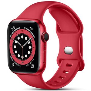 iw38-SKAK-L-Red CeMiKa Bandje Compatibel met Apple Watch Bandje 38mm 40mm 41mm 42mm 44mm 45mm 49mm, Siliconen Bandjes Vervangende Riem Compatibel met iWatch SE Series 8 7 6 5 4 3 2 1, 38mm/40mm/41mm-M/L, Rood