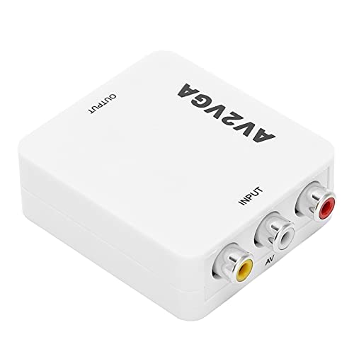 Bewinner Mini VGA-naar-video-omzetter, Draagbare 1920x1080 HD AV2VGA-video-omzetter met USB-kabel, Samengestelde AV-naar-VGA-adapter, Tv-settopbox -video-omzetter