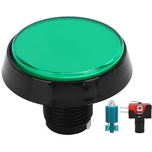 LJCM Game-Drukknop 60 Mm Rond voor Arcade-videogames 12V LED-verlichte Drukknop met 3-voetschakelaar voor Kraanmachine-gameconsole (Groen+LED+driepootschakelaar)