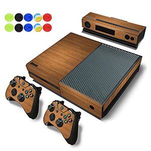 Morbuy Skin For Xbox One  Vinyl Full Body Beschermende Sticker Cover Decal Voor Microsoft Xbox One Console & 2 Dualshock Controller Skins + 10st Siliconen Duumb Grips (Hout Bruin)