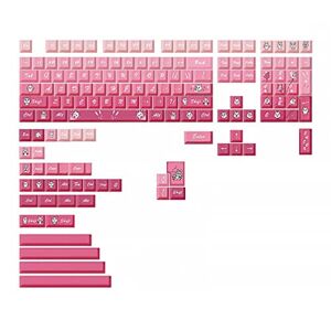 WE-HYTRE 148 toetsen DYE-SUB Keycap Cherry-Profile Pink Rabbit Keycaps voor MX-Switches Gaming Mechanisch toetsenbord Gepersonaliseerde 148Keys Cherry-Profile Keycap PBT DYE-SUB Pink Rabbit Keycap Set voor