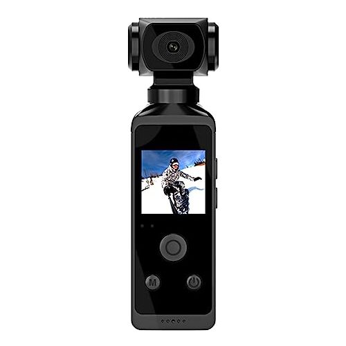 Louttary 4K actiecamera, HD-LCD-scherm, 270° draaibare WLAN-mini-sportcamera met waterdichte behuizing voor onderweg zonder kaart