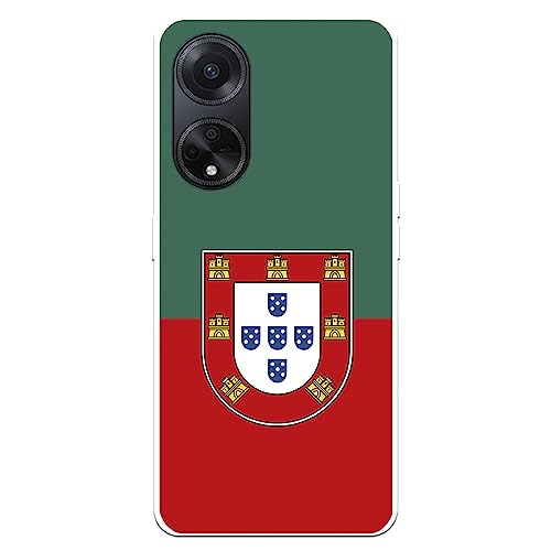 LA CASA DE LAS CARCASAS Beschermhoes voor Poco F5 5G van de Portugese voetbalbond, tweekleurig, transparant, ter bescherming van uw mobiele telefoon, flexibele siliconen hoes, officieel gelicentieerd product Portugese voetbalbond