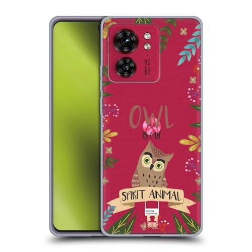 Head Case Designs Uil Spirit Animal Illustraties Soft Gel Case Hoesje compatibel met Motorola Moto Edge 40