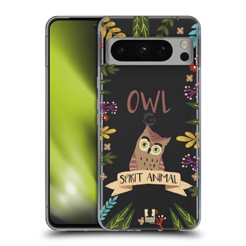 Head Case Designs Uil Spirit Animal Illustraties Soft Gel Case Hoesje compatibel met Google Pixel 8 Pro