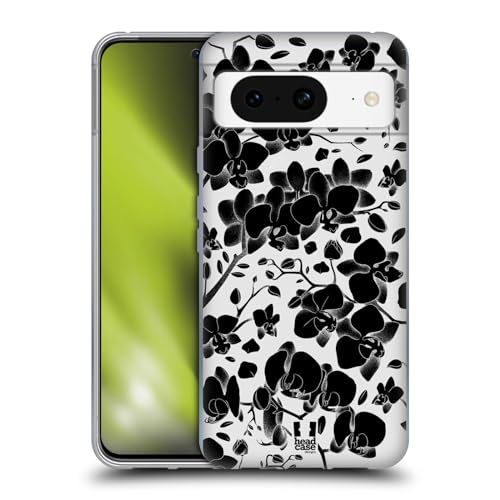 Head Case Designs Orchidee bloesems Lithografische Bloeit Soft Gel Case Hoesje compatibel met Google Pixel 8