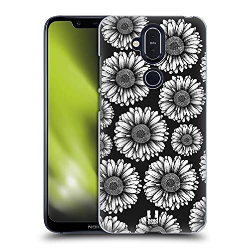 Head Case Designs Gerbera Madeliefjes Lithografische Bloeit Hard Back Case Hoesje compatibel met Nokia 8.1 / X7