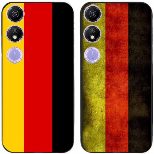 Generic 2 Stks Retro Duitsland Duitsland Duitsland Vlag Gedrukt TPU Gel Siliconen Achterkant Telefoon Case Cover voor Huawei Honor All Series (Honor Play 40 5G)