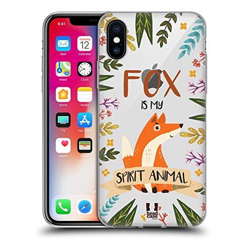 Head Case Designs Vos Spirit Animal Illustraties Soft Gel Case Hoesje compatibel met Apple iPhone X/iPhone XS