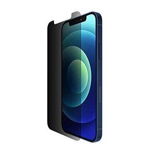 Belkin OVA028zz Displaybeschermfolie van gehard glas, antimicrobieel, voor iPhone 12 Mini, privacyfilter voor display, vermindert bacteriën met 99%,Zwart