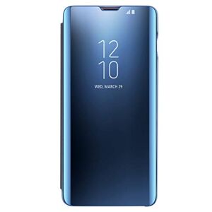 AICase Hoesje voor Samsung Galaxy S10 Plus Cover Flip Case Clear View Flip Case (blauw)