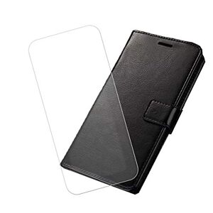 YZKJSZ Cover voor HTC U23 Pro 5G (6,8 inch) hoes + displaybescherming beschermfolie, flip PU lederen hoes telefoonhoes tas case met kaartsleuf en standaard beschermhoes GZ1 zwart