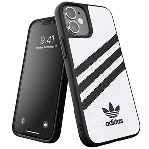 adidas Telefoonhoesje ontworpen voor iPhone 12 Mini Case, 5.4 inch, Drop Getest Cases, Shockproof Verhoogde Edges, Originelen Gegoten PU Beschermhoes, Wit en Zwart